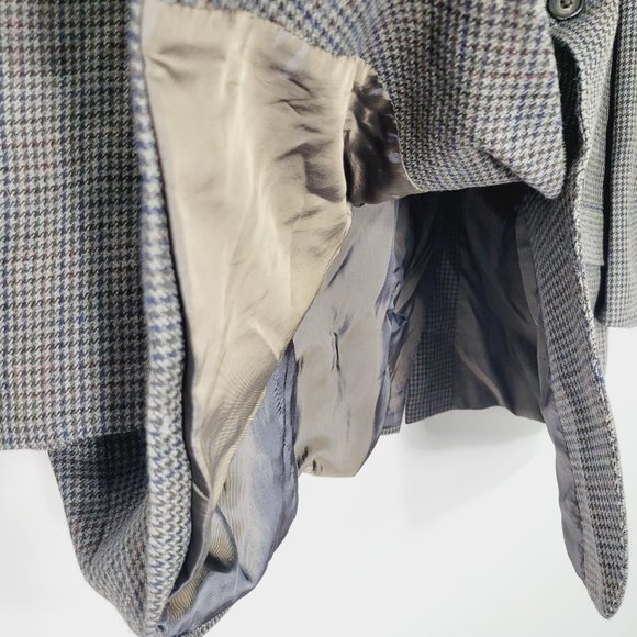 Lauren Ralph Lauren Houndstooth Suit Jacket Blazer 100% Wool Lined Mens 54R - Picture 3 of 13